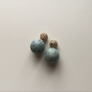 Stone turquoise double stud earrings